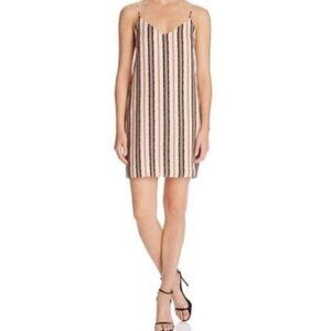 Aqua Vertical Striped Shift Dress M